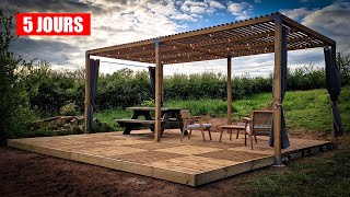 Construction TERRASSE amp PERGOLA  Faites comme moi pour un résultat INCROYABLE [upl. by Drofhsa211]