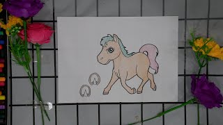 Color the image of a cute horse with sparkling eyes [upl. by Malachy]