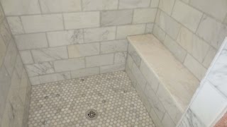 Complete Carrara Marble tile bathroom instalation time lapse [upl. by Atnohsal]