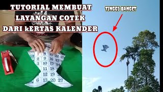 Membuat layangan cotek dari kertas kalendermasdira kite layangan [upl. by Benis444]