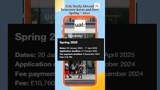 UAL Study Abroad Semester dates and fees Spring  2025 shorts youtube [upl. by Ahsekal]