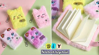 Cute cartoon notebook keychain  How to make cute notebook keychain at home [upl. by Callum]