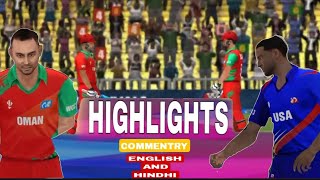 OMAN VS USA  Match HIGHLIGHTS Commentry English and Hindhi  2024 Cricket Highlights [upl. by Rozalie495]