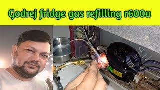 गोदरेज फ्रिज में गैस चार्ज कैसे करें how to godrej refrigerator gas charging godrejfridgerepair [upl. by Yralam]