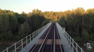 Crossing Athabasca River Train Bridge Smith AB [upl. by Anderea]