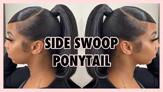 How To Invisible Ponytail With Swoop  Natural Hair Ponytail [upl. by Aneerbas]