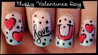 Fluffy Valentines Day Nail Art Tutorial  How to use Flocking Powder on Nails [upl. by Levan356]