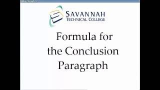 Conclusion Paragraphs A Simple Formula for Academic Essays [upl. by Ecnarwal]