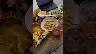 Date night Idea🫦shorts love food dinner couple recipe bts chips movie pizza fries salsa [upl. by Yenhpad]