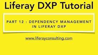 Liferay Workshop 12  Concept of dependency Management in Liferay DXP  Liferay 7 [upl. by Sadler]