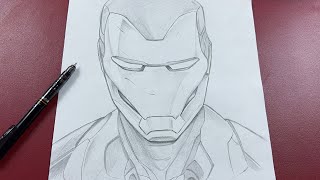 How to draw iron man  stepbystep  sketch [upl. by Litsyrk]