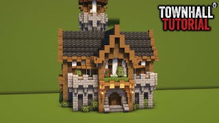 Minecraft Medieval Town Hall Tutorial [upl. by Annaeirb]