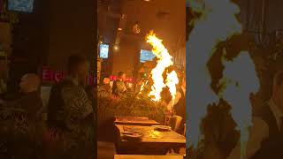 Etci Mehmet Steakhouse in Manchester  Crazy Fire play [upl. by Roana]