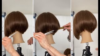 HOW TO CUT WOMENS HAIR  DRAMATIC BOB HAIRCUT [upl. by Deckert]