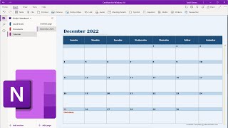 Insert an Editable Calendar into a OneNote Page\Section [upl. by Veedis]