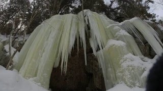 Mont Tremblant Ice CaveFrozen Waterfall [upl. by Sheply]