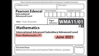 Edexcel IAL Maths  P1  June 2021 [upl. by Glassco214]