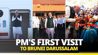 PM Modi begins landmark visit to Brunei Darussalam [upl. by Gosnell]