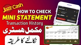 How to Check JazzCash Transaction History  Download JazzCash Mini Statement Easily [upl. by Hoebart]