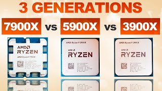 3 Generations TESTED — AMD 7900X vs 5900X vs 3900X [upl. by Atiluap]