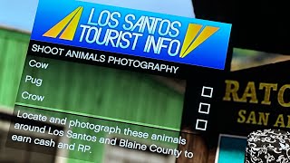 GTA 5  Rewards for completing the “LS Tourist Board” animal photography challenge  bonus 100k [upl. by Vey]