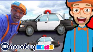 Police Car Song  Cars Trucks amp Vehicles Cartoon  Moonbug Kids [upl. by Albina206]