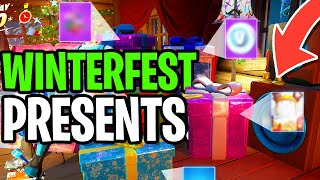 Every Single fortnite Winterfest Present OPPENED 2023 [upl. by Lered]