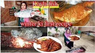 winter ki first recipe Koyla fish🐟village style me ll noor desi village [upl. by Rossner]