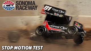 Sonoma Raceway Temporary Dirt Track 360 Hot Laps stop motion test [upl. by Eilsek]