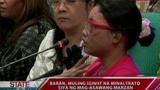 SONA Bonita Baran at magasawang Marzan nagkaharap sa pagdinig sa Senado [upl. by Enelyk469]