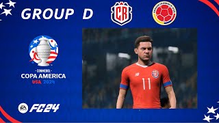 COPA AMERICA 2024  Costa Rica vs Colombia  Group D  FC24 [upl. by Ynotna]