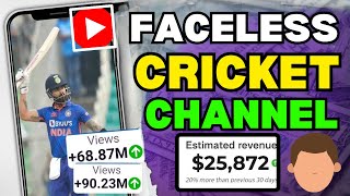 Create A Monetised Faceless Cricket News Channel Without Copyright facelesschannel [upl. by Aihsetan81]