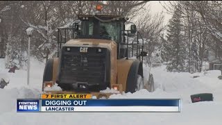 Snow storm ends Lancaster residents dig out for supplies [upl. by Uzzial]