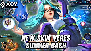 NEW SKIN VERES SUMMER BASH GAMEPLAY  ARENA OF VALOR [upl. by Akiehsat]