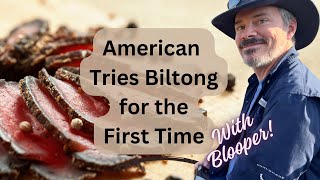 Americans First Biltong Taste Test A Savory Surprise [upl. by Adlecirg]