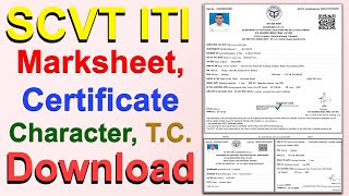 SCVT ITI certificate marksheet download kaise kare  SCVT ITI Character TC Download [upl. by Shewmaker142]