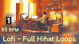 93 BPM Full Hihat Drum Loops 1 FREE Serpent Lofi Sample Packs  Royalty Free Stock Drum Samples [upl. by Leola]