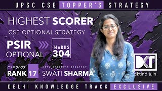 UPSC CSE  Highest Scorer  Strategy For Political Science amp IR  By Swati Sharma Rank 17 CSE 2022 [upl. by Lamoureux]