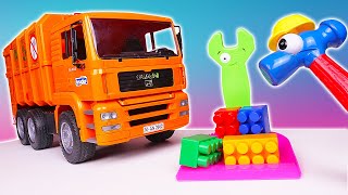 Leer voertuigen voor kinderen een graafmachine een brandweerwagen amp een tractor voor kinderen [upl. by Hisbe63]