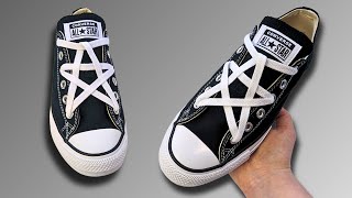 STAR LACING SHOES TUTORIAL  How To Star Lace Converse Best Way [upl. by Fredkin]