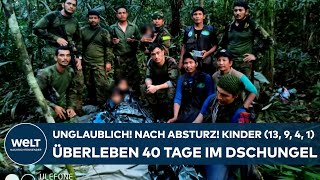 KOLUMBIEN Unglaublich Nach Absturz Vier Kinder 13 9 4 und 1 überleben 40 Tage im Dschungel [upl. by Aelahs]