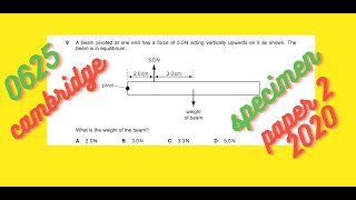 IGCSE Physics Paper 2  Specimen 2020  06252sp Q9 SOLVED [upl. by Dang]