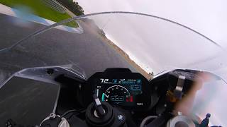 BMW S1000RR 2019 On Board Estoril on WET Track Rain Tyres [upl. by Enilrae465]