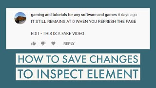 How to save changes to developer tools css and inspect element [upl. by Lanaj]