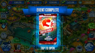 INDOMINUS REX VS METRIACANTHOSAURUS FIGHTER FRENZY PACK  JURASSIC WORLD THE GAME [upl. by Ahrens]