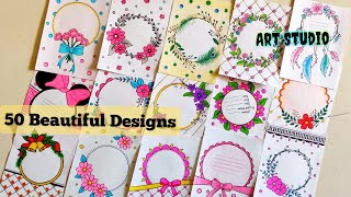 50 CIRCLE ⭕ DESIGNSPROJECT WORK DESIGNSASSIGNMENT FRONT PAGE DESIGNSSIDE BORDER DESIGNS [upl. by Amo]