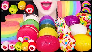 ASMR RAINBOW DESSERTS BUBBLE CANDY COTTON CANDY FRUITY MARSHMALLOW 무지개 버블캔디 솜사탕 먹방 JANE ASMR 제인 [upl. by Attenov]