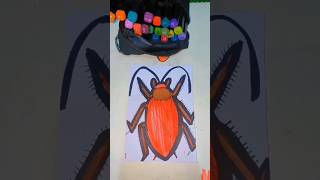 How to draw cockroach drawing cockroach easy drawing insects drawing shortvideo [upl. by Rao]