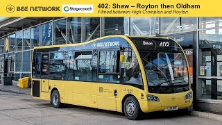 SR in the Sun ☀️ Bee Network  Stagecoach Manchester 402 service between High Crompton and Royton [upl. by Ahsiuqet112]