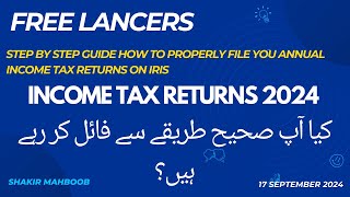 Income Tax Return Free Lancers [upl. by Theran377]